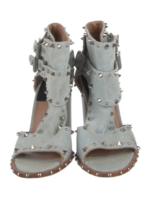 Laurence Dacade Denim Studded Accents Gladiator Sandals