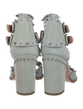 Laurence Dacade Denim Studded Accents Gladiator Sandals
