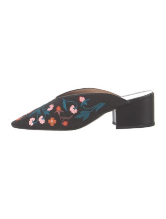 Laurence Dacade Floral Print Embroidered Accent Mules