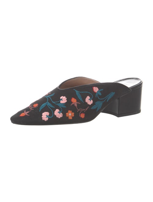 Laurence Dacade Floral Print Embroidered Accent Mules