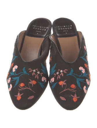 Laurence Dacade Floral Print Embroidered Accent Mules