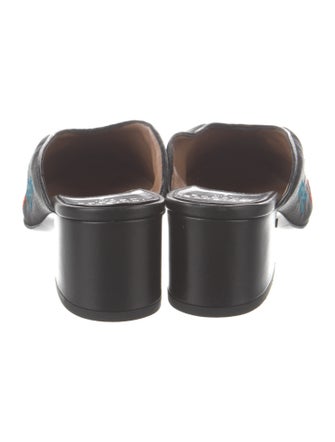 Laurence Dacade Floral Print Embroidered Accent Mules