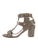Laurence Dacade Suede Studded Accents T-Strap Sandals