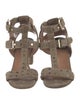 Laurence Dacade Suede Studded Accents T-Strap Sandals