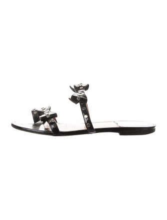 Laurence Dacade Leather Bow Accents Slides