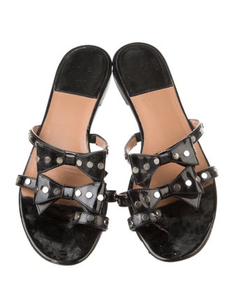 Laurence Dacade Leather Bow Accents Slides