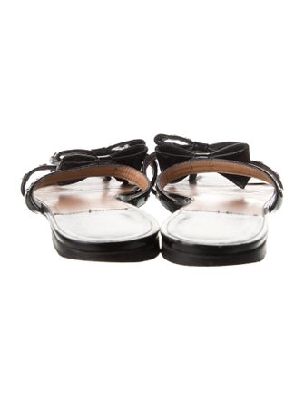 Laurence Dacade Leather Bow Accents Slides