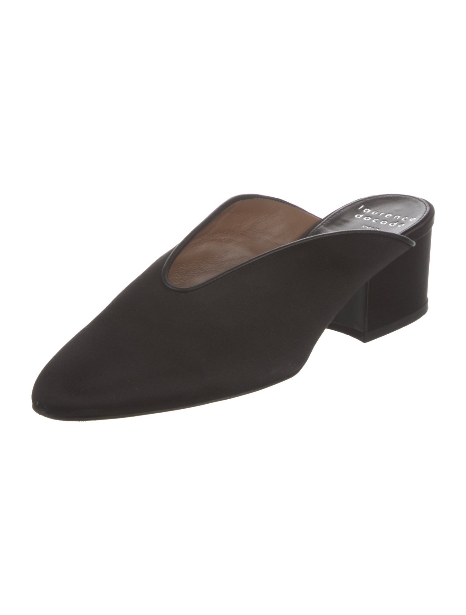 Laurence Dacade Satin Leather Trim Embellishment Mules