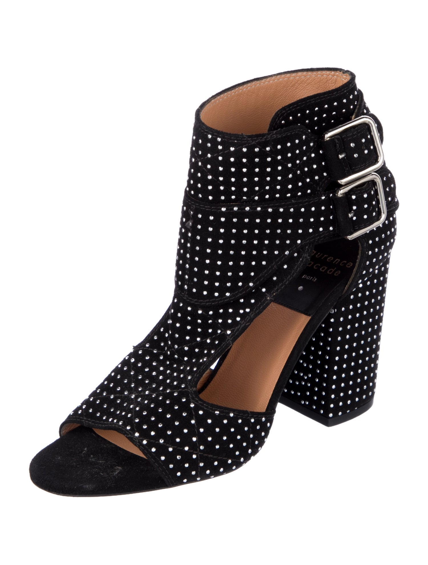 Laurence Dacade Suede Studded Accents Gladiator Sandals