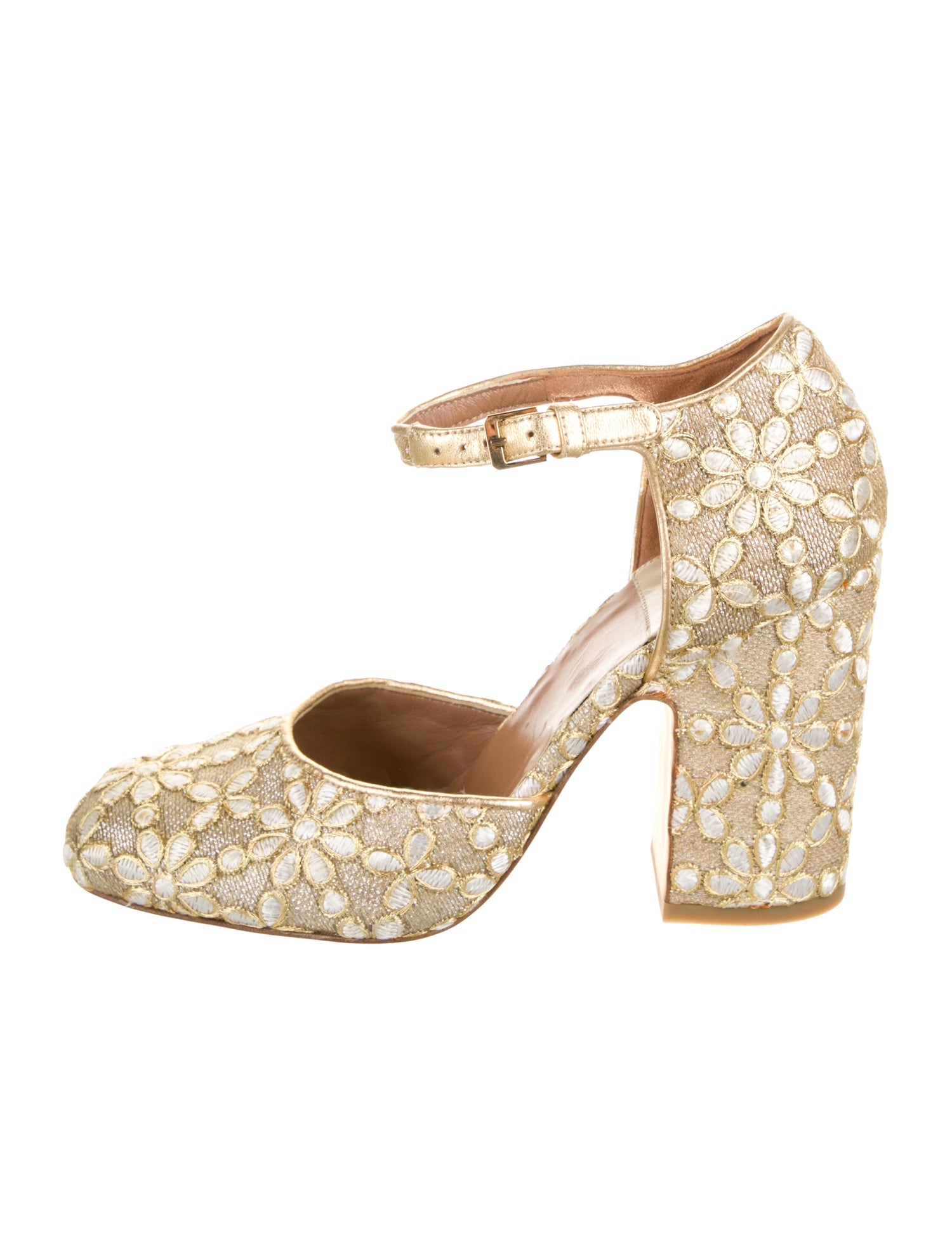 Laurence Dacade Patterned Embroidered Accent D'Orsay Pumps