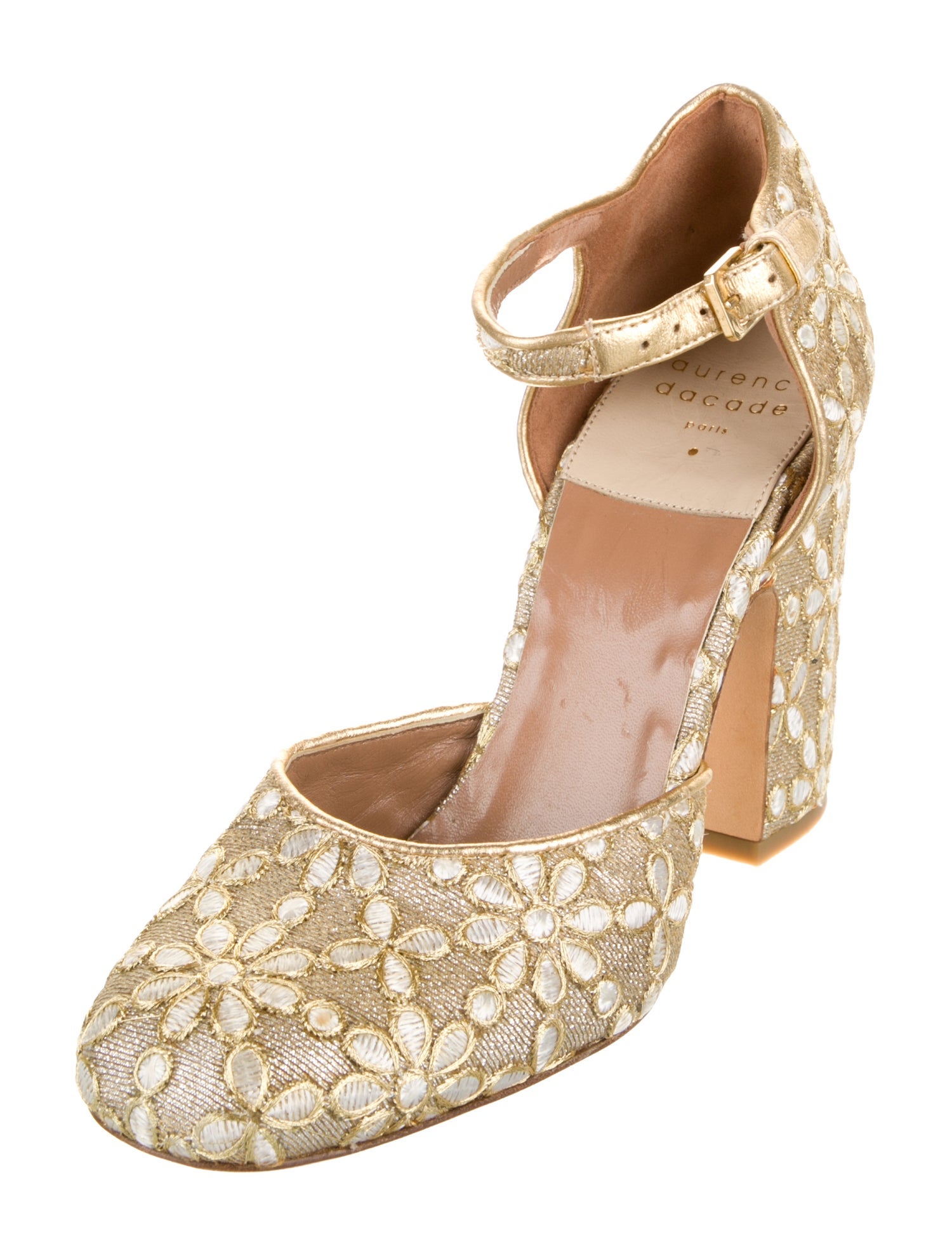 Laurence Dacade Patterned Embroidered Accent D'Orsay Pumps