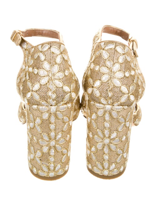 Laurence Dacade Patterned Embroidered Accent D'Orsay Pumps