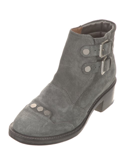 Laurence Dacade Suede Colorblock Pattern Moto Boots