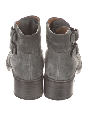 Laurence Dacade Suede Colorblock Pattern Moto Boots