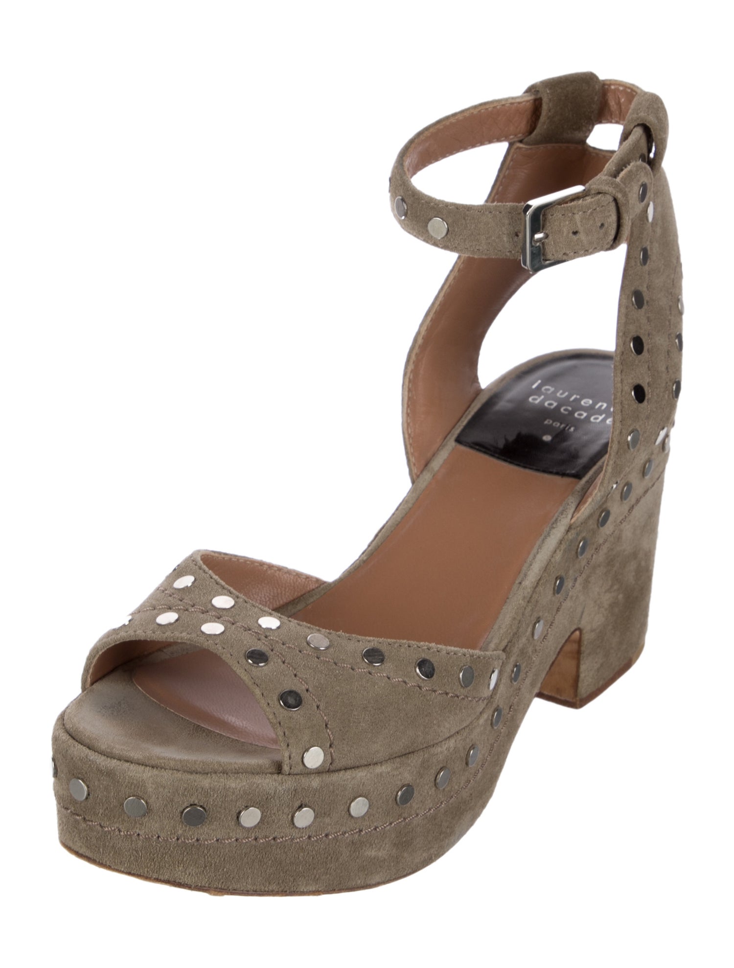 Laurence Dacade Suede Studded Accents Sandals