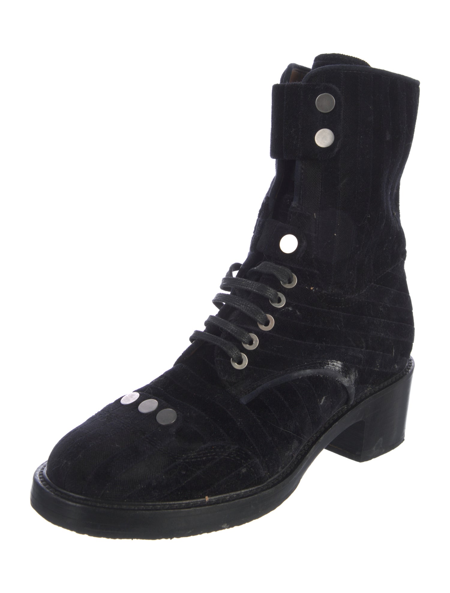 Laurence Dacade Velvet Combat Boots
