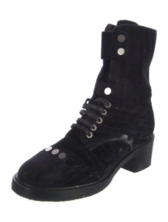 Laurence Dacade Velvet Combat Boots