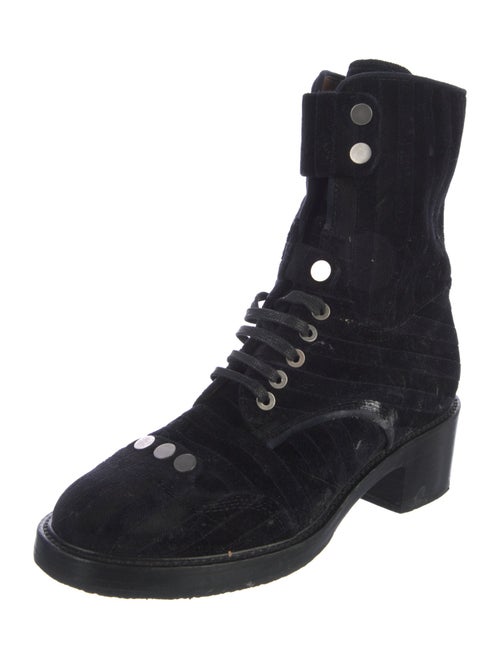 Laurence Dacade Velvet Combat Boots