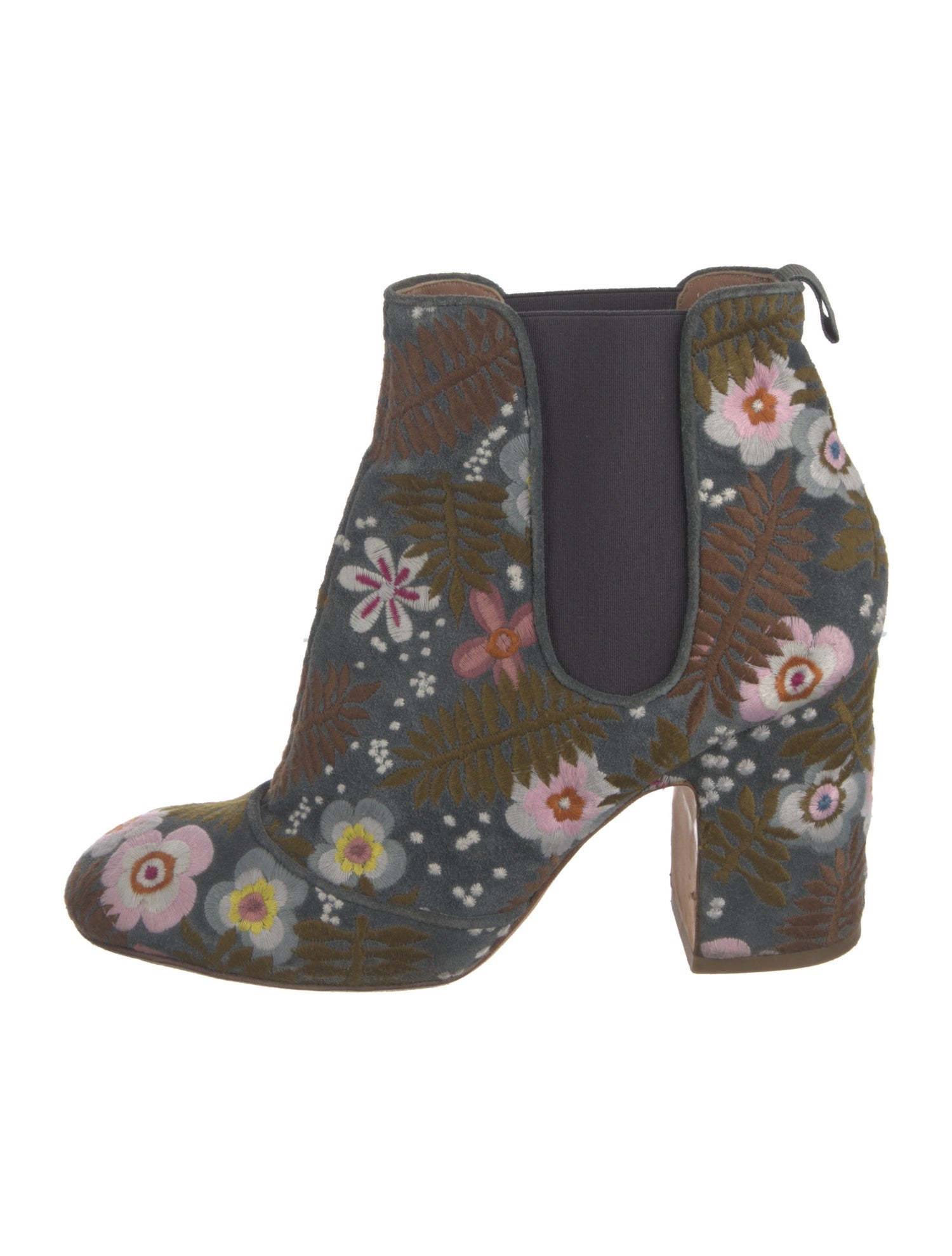 Laurence Dacade Suede Floral Print Chelsea Boots
