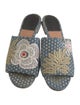 Laurence Dacade Denim Plaid Print Slides