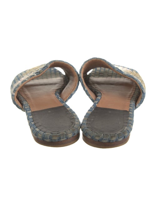 Laurence Dacade Denim Plaid Print Slides