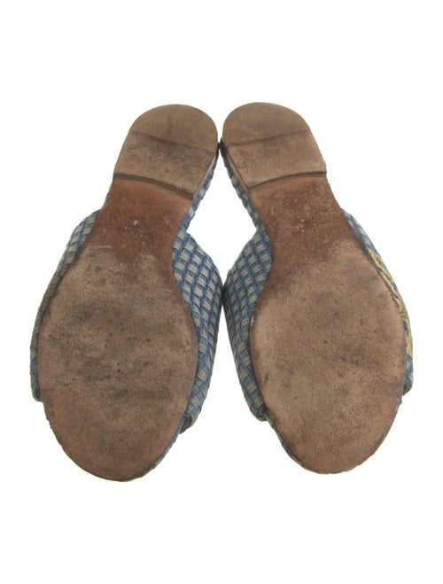 Laurence Dacade Denim Plaid Print Slides