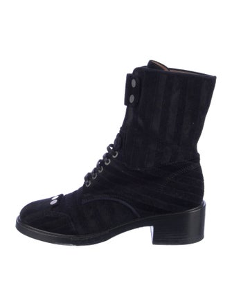 Laurence Dacade Velvet Combat Boots