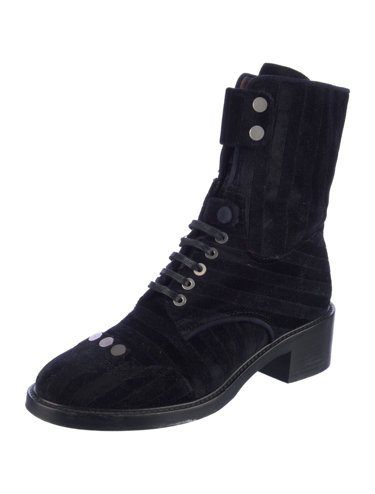 Laurence Dacade Velvet Combat Boots
