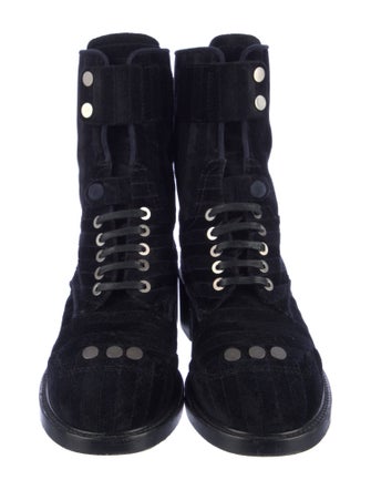Laurence Dacade Velvet Combat Boots