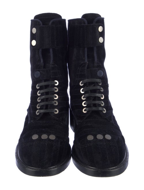 Laurence Dacade Velvet Combat Boots