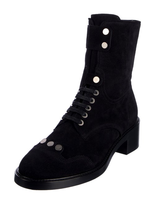 Laurence Dacade Suede Studded Accents Combat Boots
