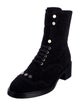 Laurence Dacade Suede Studded Accents Combat Boots