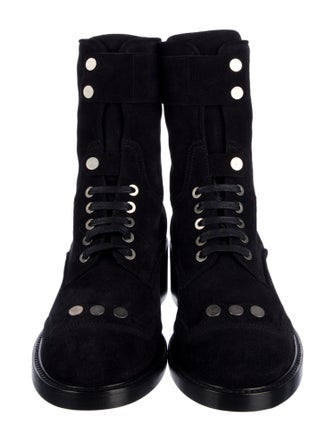 Laurence Dacade Suede Studded Accents Combat Boots