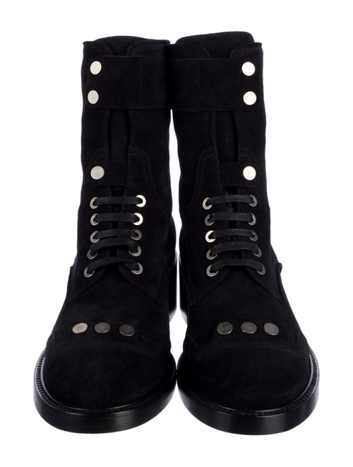 Laurence Dacade Suede Studded Accents Combat Boots