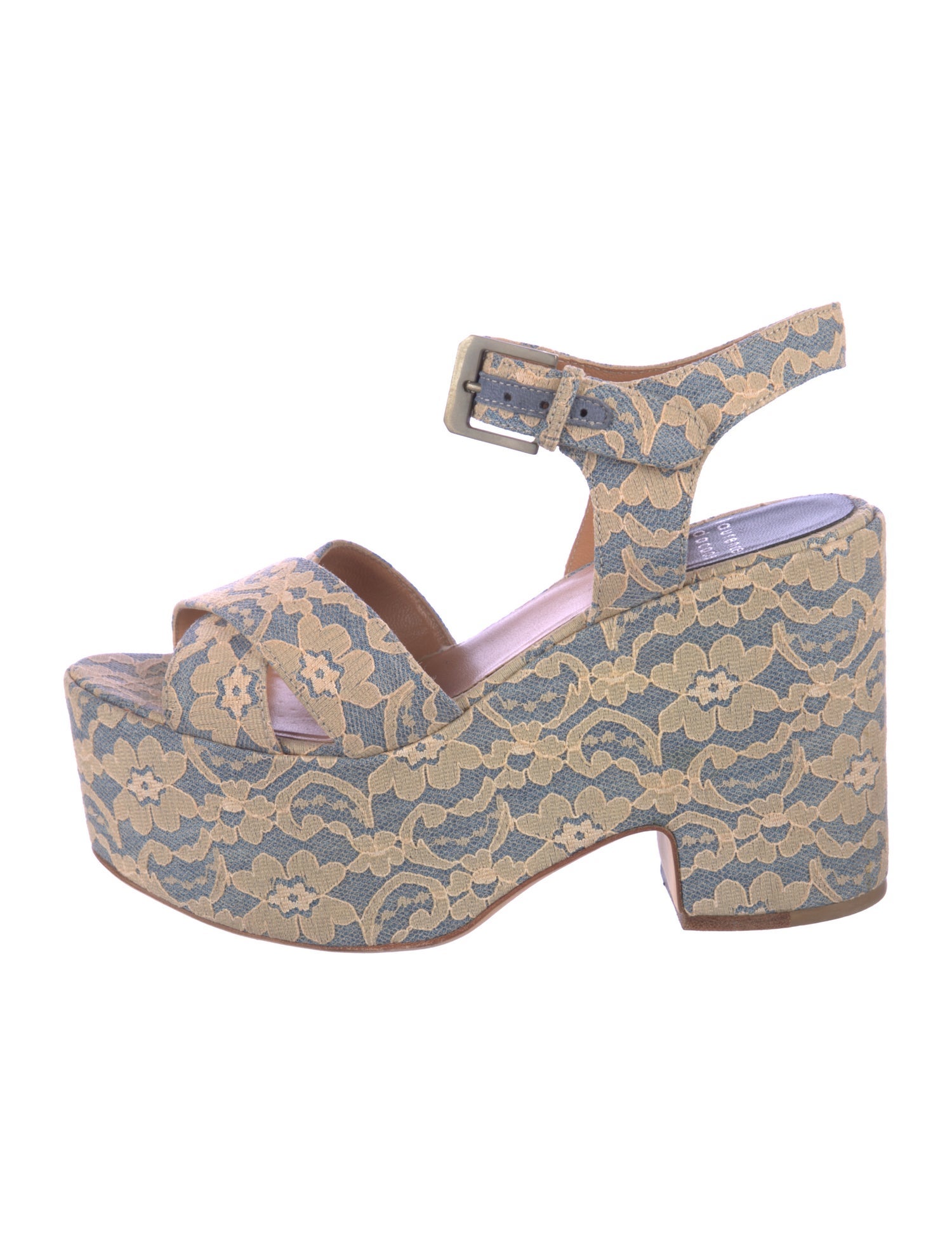 Laurence Dacade Lace Floral Print Sandals