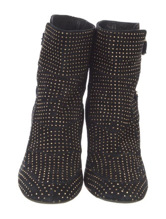 Laurence Dacade Suede Patterned Moto Boots