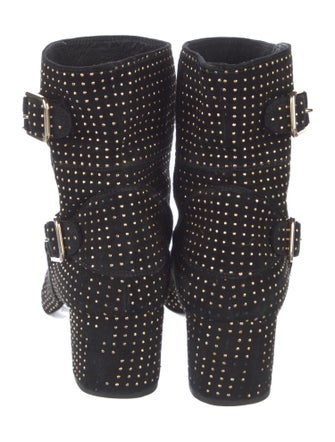 Laurence Dacade Suede Patterned Moto Boots