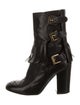 Laurence Dacade Leather Fringe Trim Accent Combat Boots
