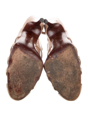 Laurence Dacade Patent Leather Cutout Accent Slingback Pumps