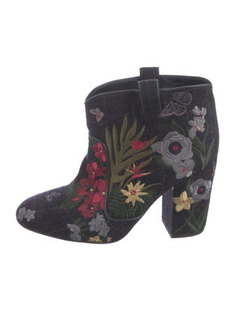 Laurence Dacade Wool Floral Print Western Boots