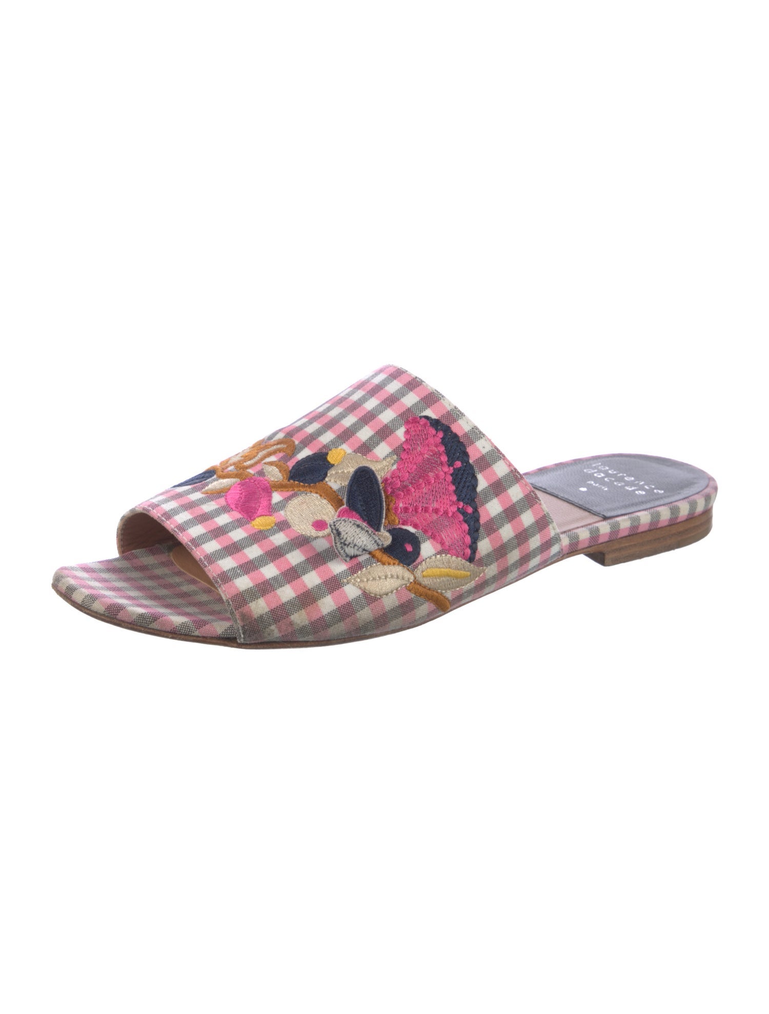 Laurence Dacade Printed Embroidered Accent Slides
