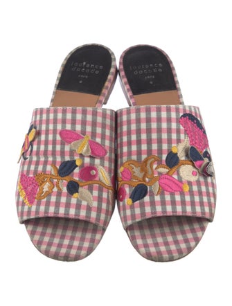 Laurence Dacade Printed Embroidered Accent Slides