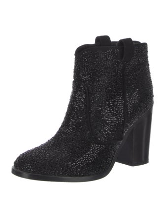 Laurence Dacade Suede Crystal Embellishments Boots