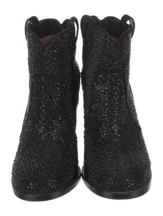 Laurence Dacade Suede Crystal Embellishments Boots