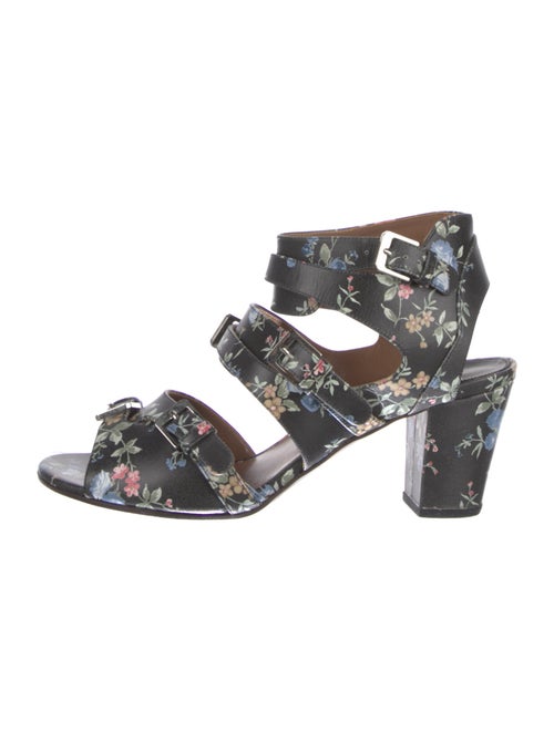Laurence Dacade Leather Floral Print Gladiator Sandals