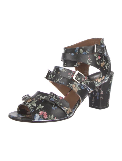 Laurence Dacade Leather Floral Print Gladiator Sandals