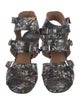 Laurence Dacade Leather Floral Print Gladiator Sandals