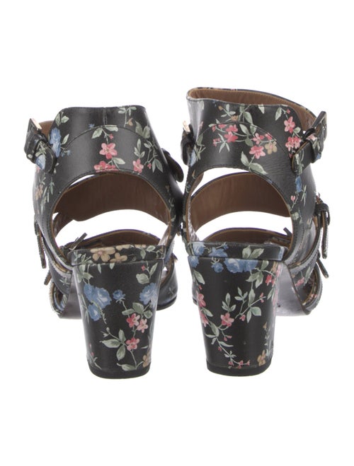 Laurence Dacade Leather Floral Print Gladiator Sandals
