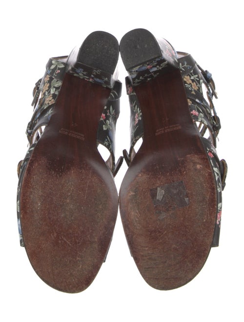Laurence Dacade Leather Floral Print Gladiator Sandals