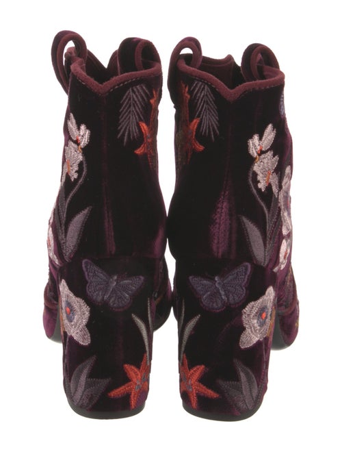 Laurence Dacade Velvet Floral Print Western Boots